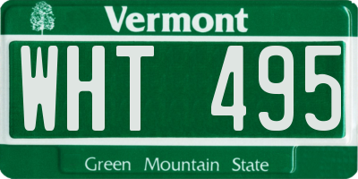 VT license plate WHT495