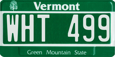 VT license plate WHT499