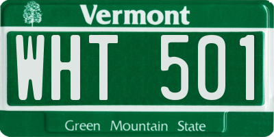 VT license plate WHT501