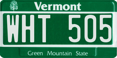 VT license plate WHT505