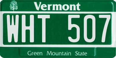 VT license plate WHT507