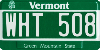 VT license plate WHT508