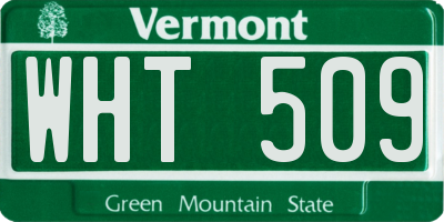 VT license plate WHT509