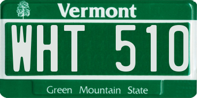 VT license plate WHT510