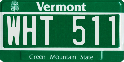 VT license plate WHT511