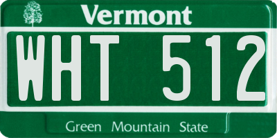 VT license plate WHT512