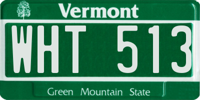 VT license plate WHT513