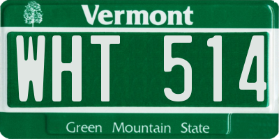 VT license plate WHT514