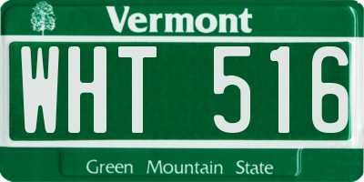 VT license plate WHT516