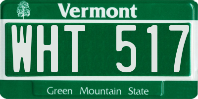 VT license plate WHT517