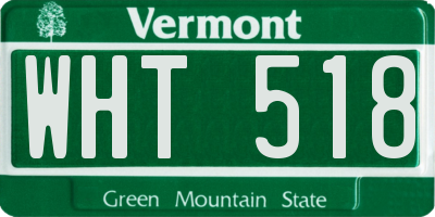 VT license plate WHT518