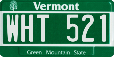 VT license plate WHT521