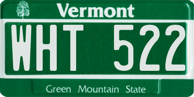 VT license plate WHT522