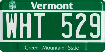 VT license plate WHT529