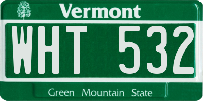 VT license plate WHT532