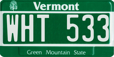 VT license plate WHT533