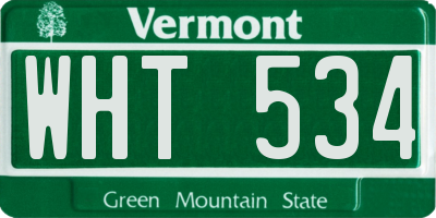 VT license plate WHT534