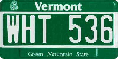 VT license plate WHT536