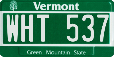 VT license plate WHT537