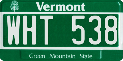 VT license plate WHT538