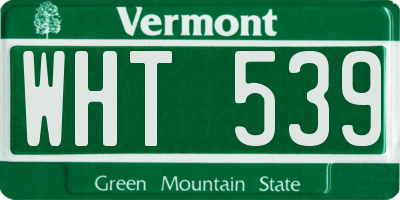 VT license plate WHT539