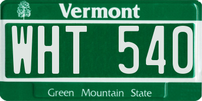 VT license plate WHT540