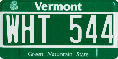 VT license plate WHT544