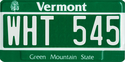 VT license plate WHT545