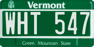 VT license plate WHT547