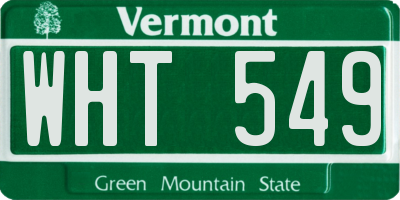 VT license plate WHT549
