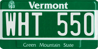 VT license plate WHT550
