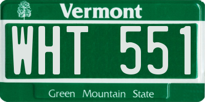 VT license plate WHT551