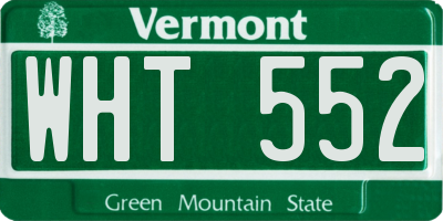VT license plate WHT552