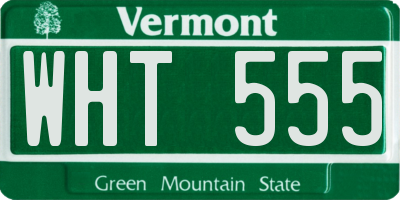 VT license plate WHT555