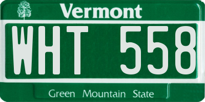 VT license plate WHT558