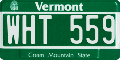 VT license plate WHT559