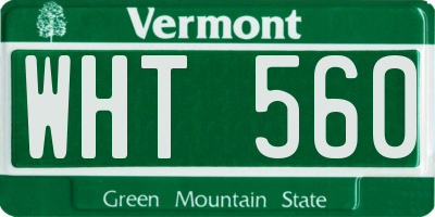 VT license plate WHT560