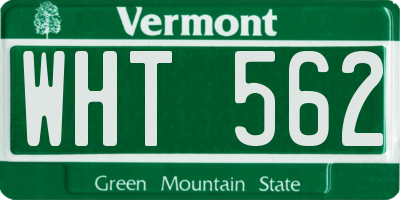 VT license plate WHT562