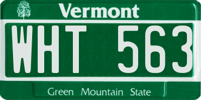 VT license plate WHT563