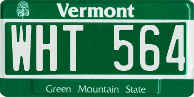 VT license plate WHT564