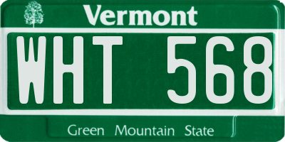 VT license plate WHT568