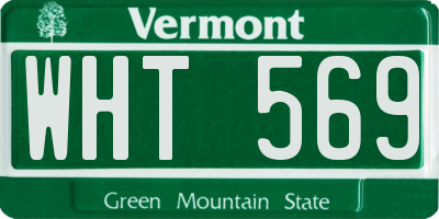 VT license plate WHT569