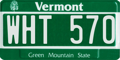 VT license plate WHT570