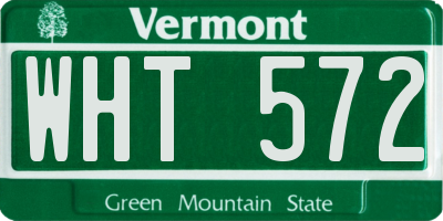 VT license plate WHT572