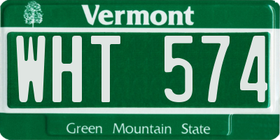 VT license plate WHT574