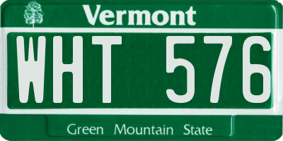 VT license plate WHT576