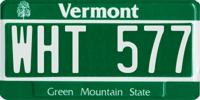 VT license plate WHT577