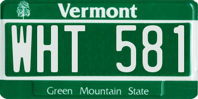 VT license plate WHT581