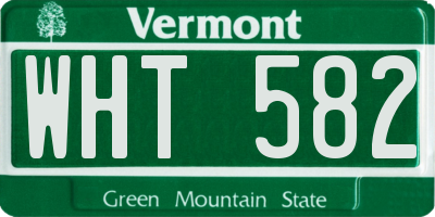 VT license plate WHT582