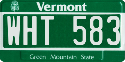 VT license plate WHT583